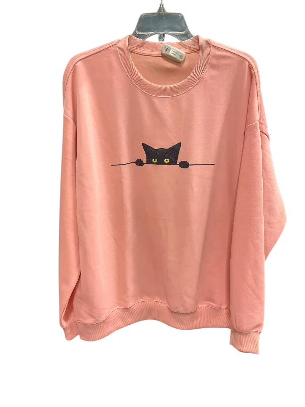 Sweatshirt for family outings -Sweatshirt Crewneck By Clothes Mentor In Pink, Size: Xl