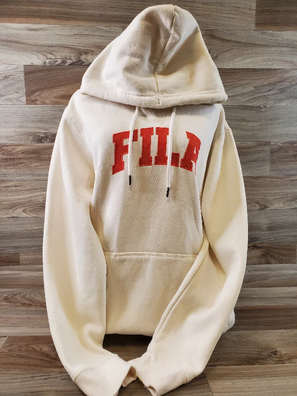 Sweatshirt with sun hem -Sweatshirt Hoodie By Fila In Cream, Size: L