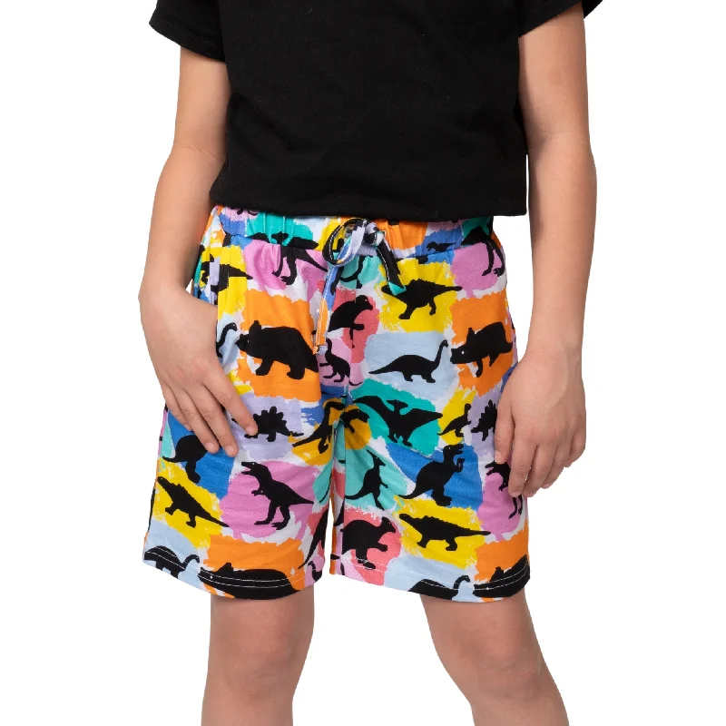 Striped cargo shorts unique -Dinosaurs & Colors Kids Shorts with Pockets [FINAL SALE]