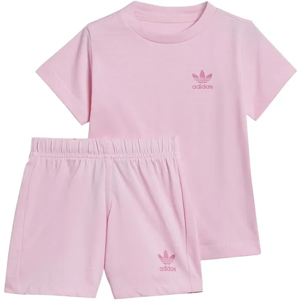 Knit shorts stretchy fabric -adidas Originals Pink Shorts Tee Set