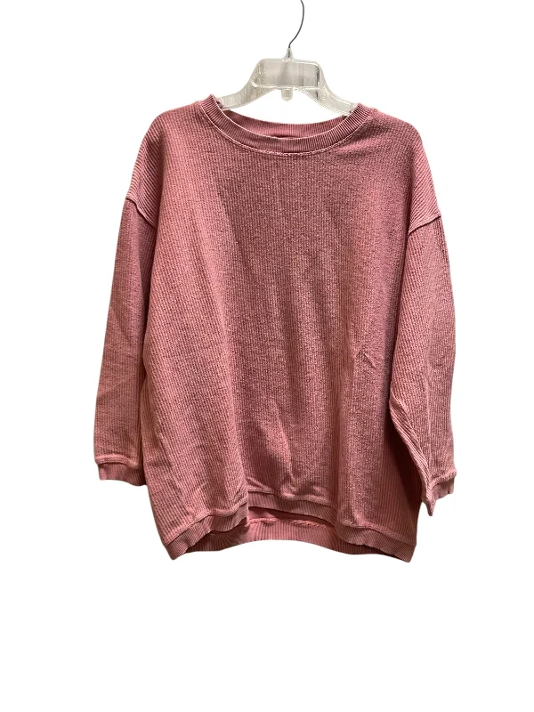 Grey sweatshirt with hood -Sweatshirt Crewneck By Aerie In Pink, Size: S