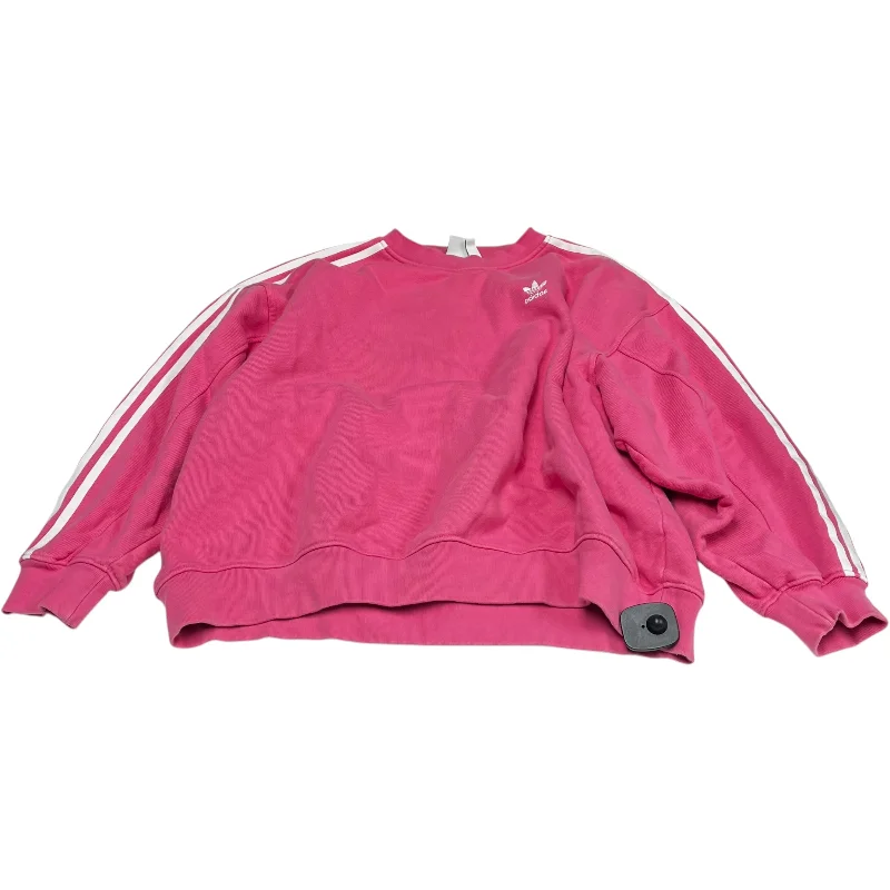 Sweatshirt with block pattern -Sweatshirt Crewneck By Adidas In Pink, Size: S