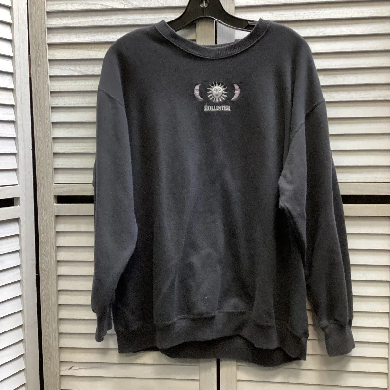 Sweatshirt for winter events -Sweatshirt Crewneck By Hollister In Grey, Size: S