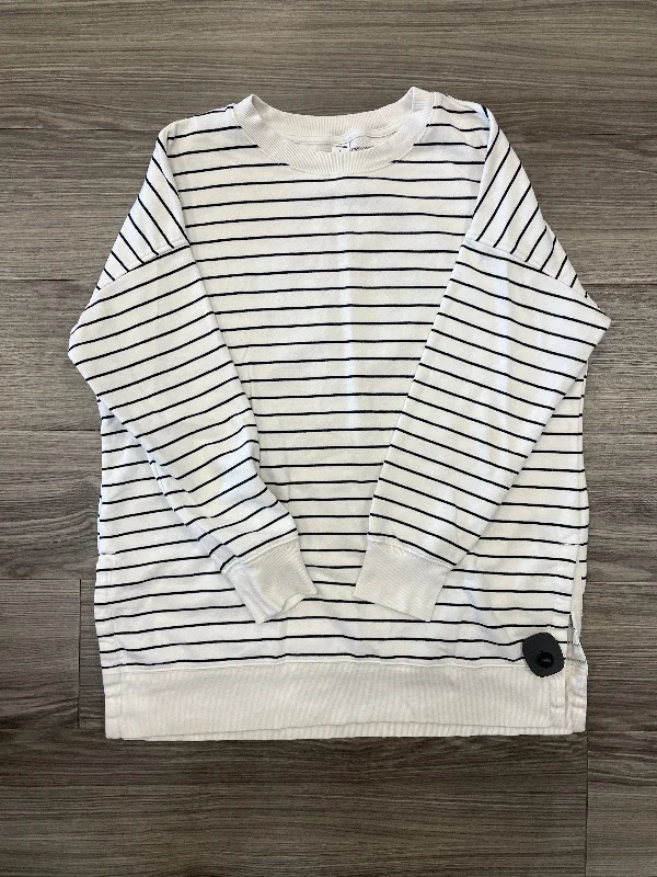 Sweatshirt for spring layering -Sweatshirt Crewneck By Old Navy In Striped Pattern, Size: L