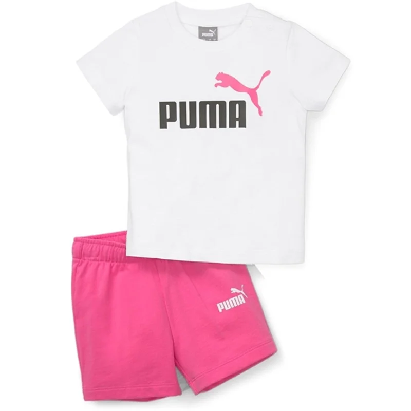 Black chino shorts versatile -Puma Minicats T-shirt & Shorts Set White-Pearl Pink