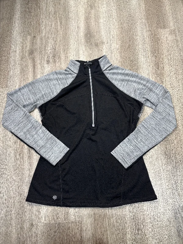 Sweatshirt for spring outings -Sweatshirt Collar By Athleta In Black, Size: L