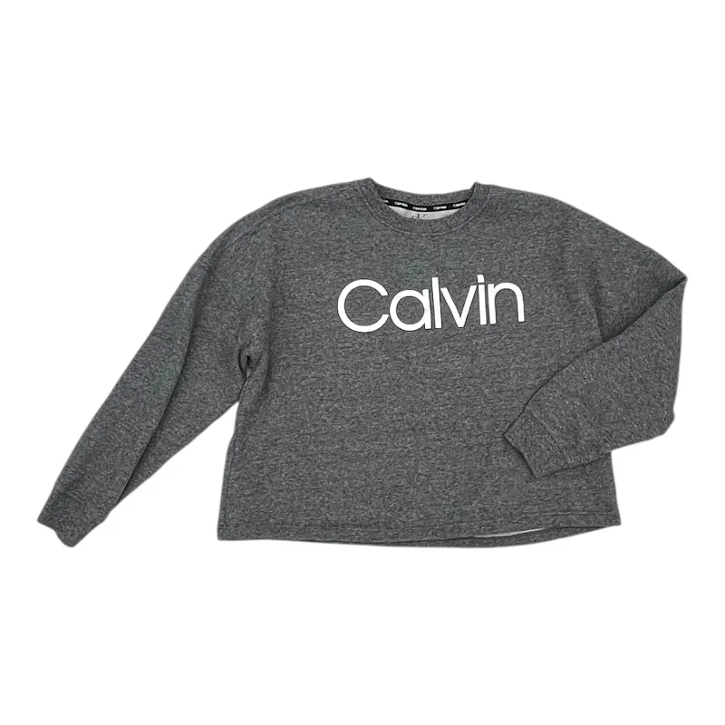 Sweatshirt for festive events -Sweatshirt Crewneck By Calvin Klein In Grey, Size:M