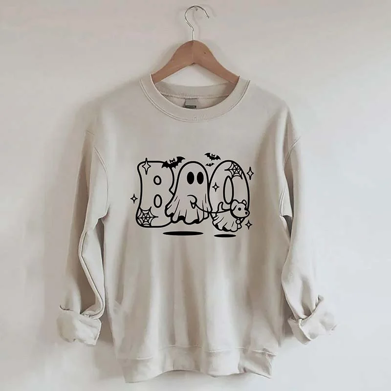 Sweatshirt for cozy nights -BOO Ghost Walking Dog Sweatshirt