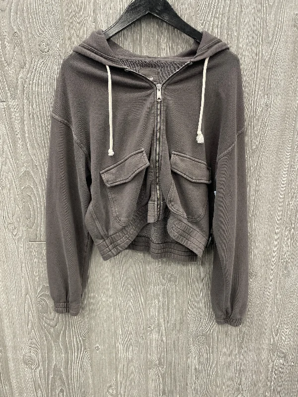 Sweatshirt for fall trips -Sweatshirt Hoodie By Aerie In Grey, Size: S