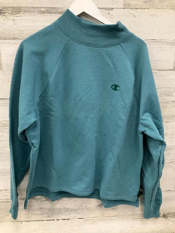 Sweatshirt with swirl design -Athletic Sweatshirt Collar By Champion In Aqua, Size: Xl