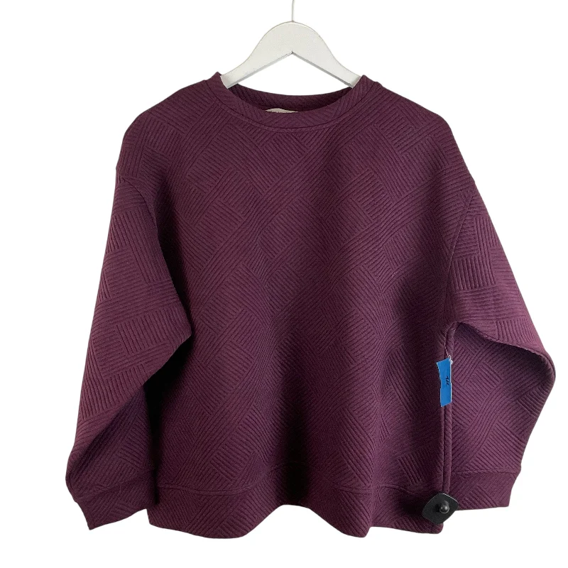 Sweatshirt for spring outings -Sweatshirt Crewneck By Clothes Mentor In Purple, Size: S