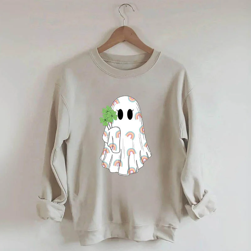 Sweatshirt with swirl hem -Funny St Patricks Day Ghost Sweatshirt