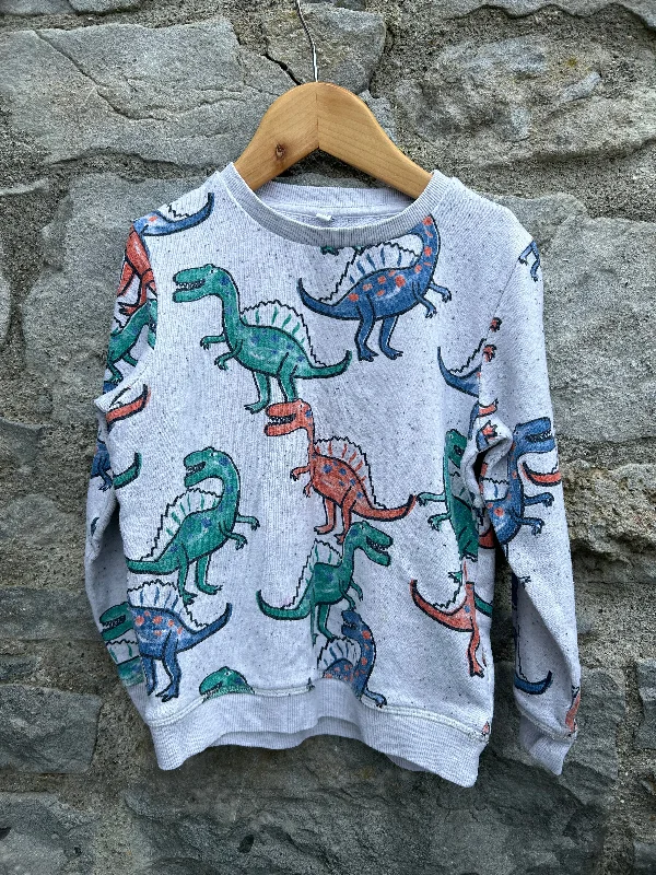 Sweatshirt with stripe pattern -Dinosaurs grey sweatshirt  4-5y (104-110cm)