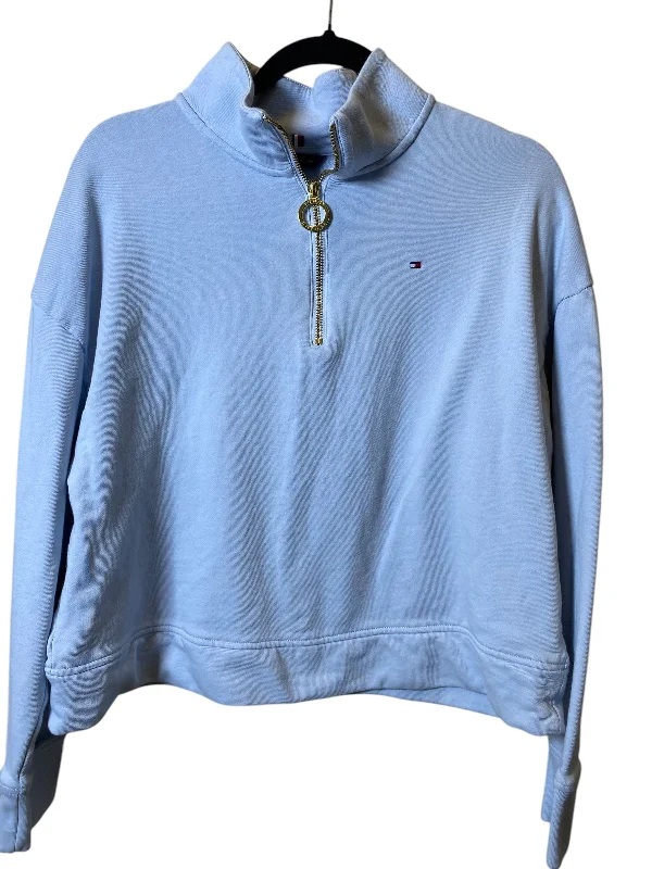 Sweatshirt for cozy mornings -Sweatshirt Collar By Tommy Hilfiger In Aqua, Size: M