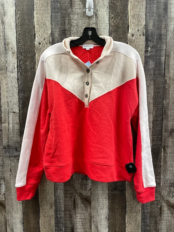 Sweatshirt for beach events -Sweatshirt Collar By Evereve In Red, Size: M