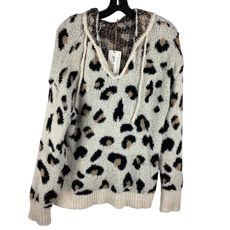 Sweatshirt for spring nights -Sweatshirt Hoodie By Clothes Mentor In Animal Print, Size: L