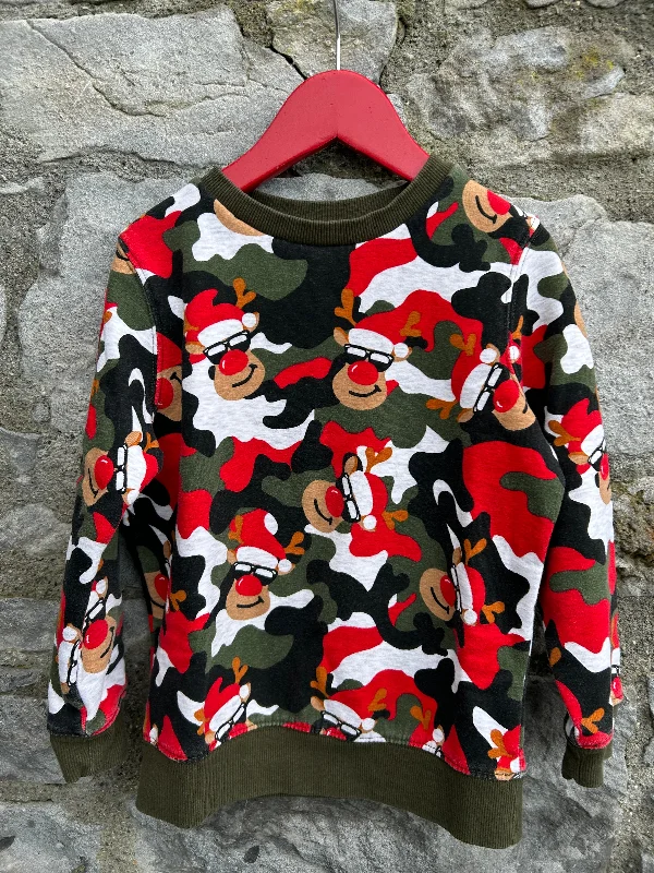 Sweatshirt with rolled hem -Rudolph camouflage sweatshirt  5y (110cm)