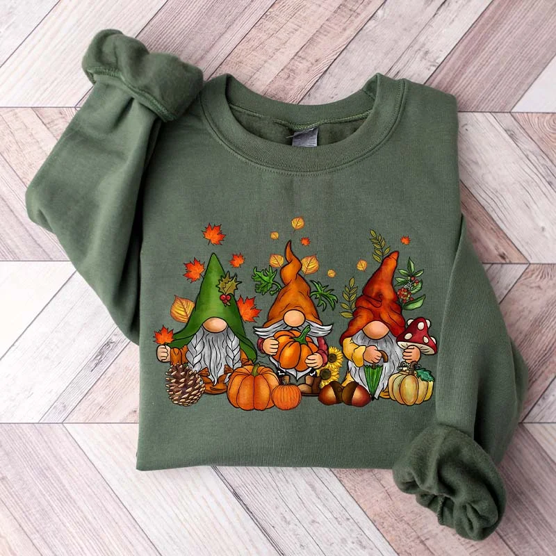 Sweatshirt for fall nights -Cute Gnomes Fall Sweatshirt