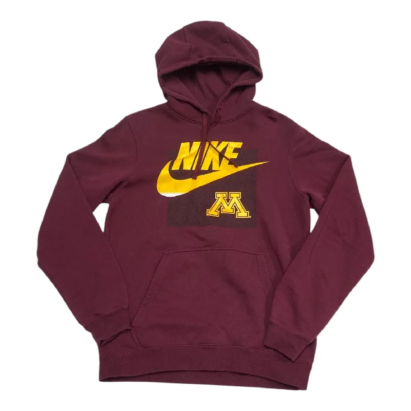 Sweatshirt for winter events -Sweatshirt Hoodie By Nike In Maroon, Size: S