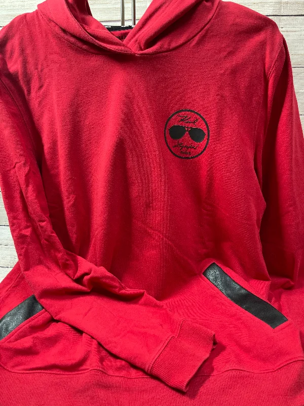 Sweatshirt for casual walks -Sweatshirt Hoodie By Karl Lagerfeld In Red, Size: M