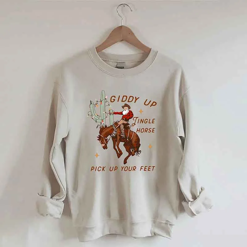 Sweatshirt for winter outings -Cowboy Christmas Sweatshirt