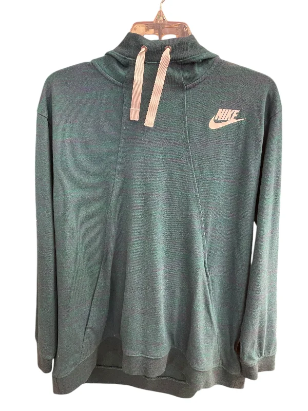 Sweatshirt with long hem -Sweatshirt Hoodie By Nike In Green, Size: L