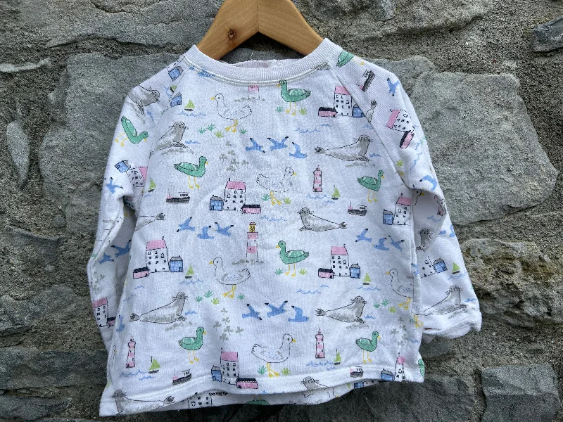 Sweatshirt with long hem -Seaside cropped sweatshirt  2-3y (92-98cm)