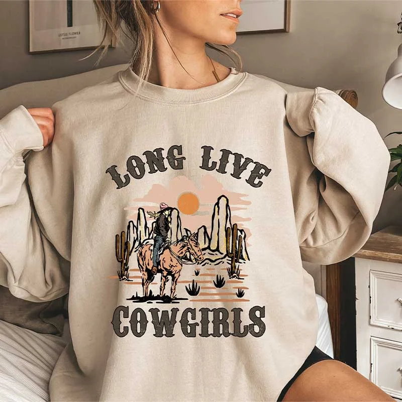 Sweatshirt with cloud hem -Long Live The Cowgirls Sweatshirt