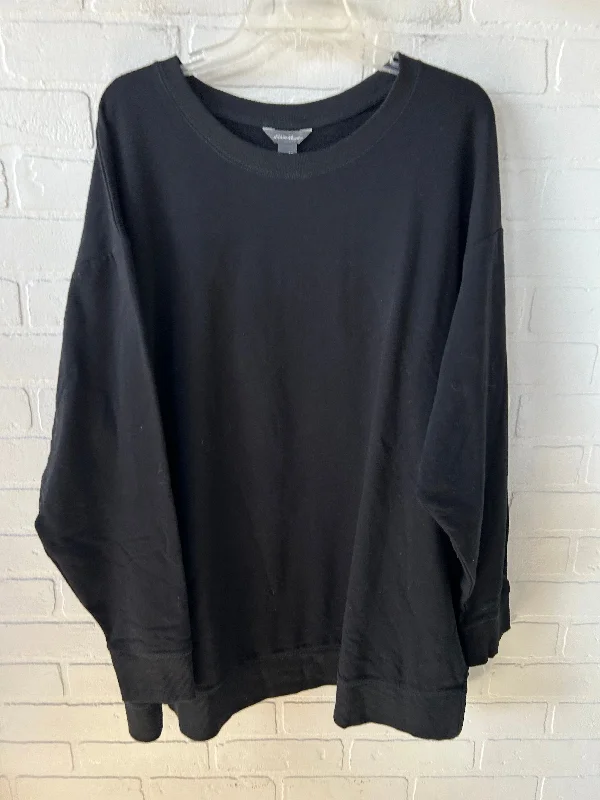 Sweatshirt for winter walks -Sweatshirt Crewneck By Eddie Bauer In Black, Size: 3x