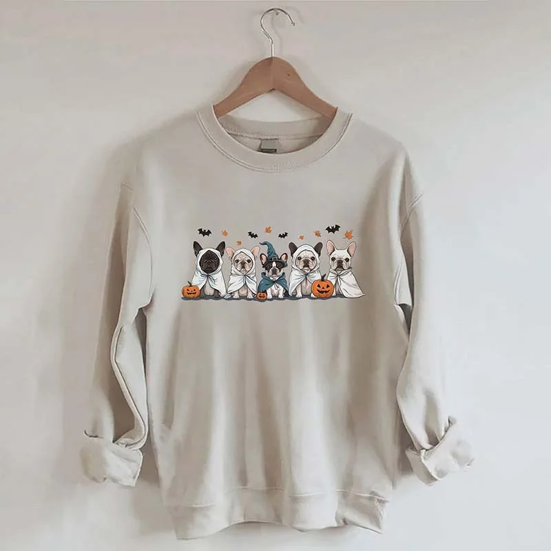 Sweatshirt with long neck -Halloween French Bulldog Sweatshirt