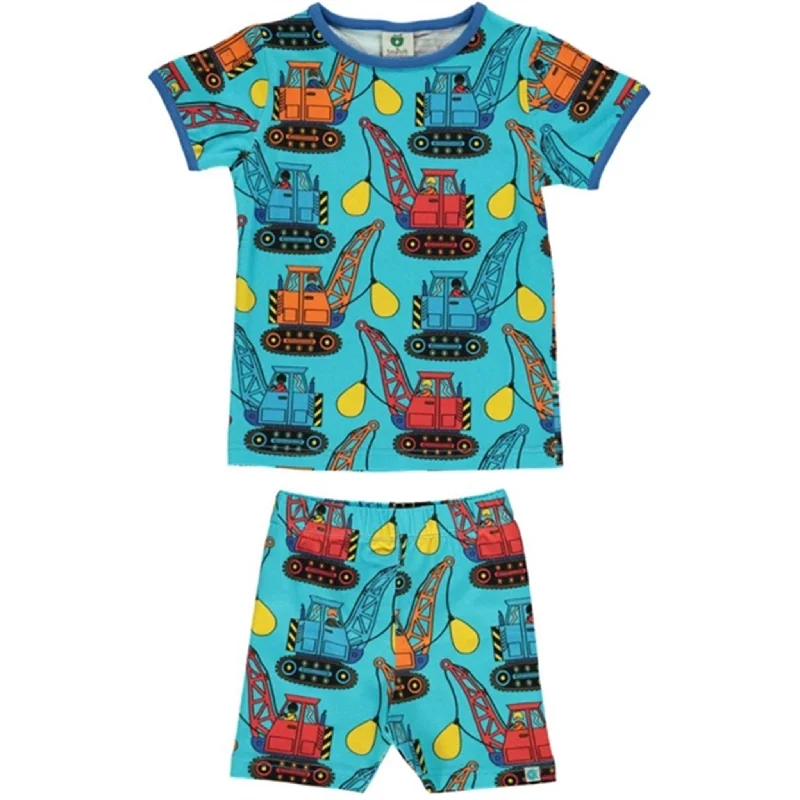 Festival shorts funky print -Småfolk Blue Atoll Excavator T-shirt & Shorts Set