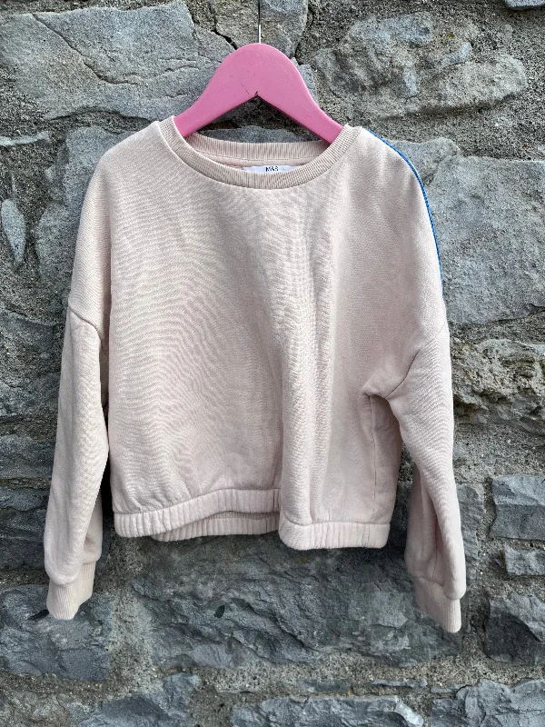 Sweatshirt with ribbed hem -Beige cropped sweatshirt    7-8y (122-128cm)