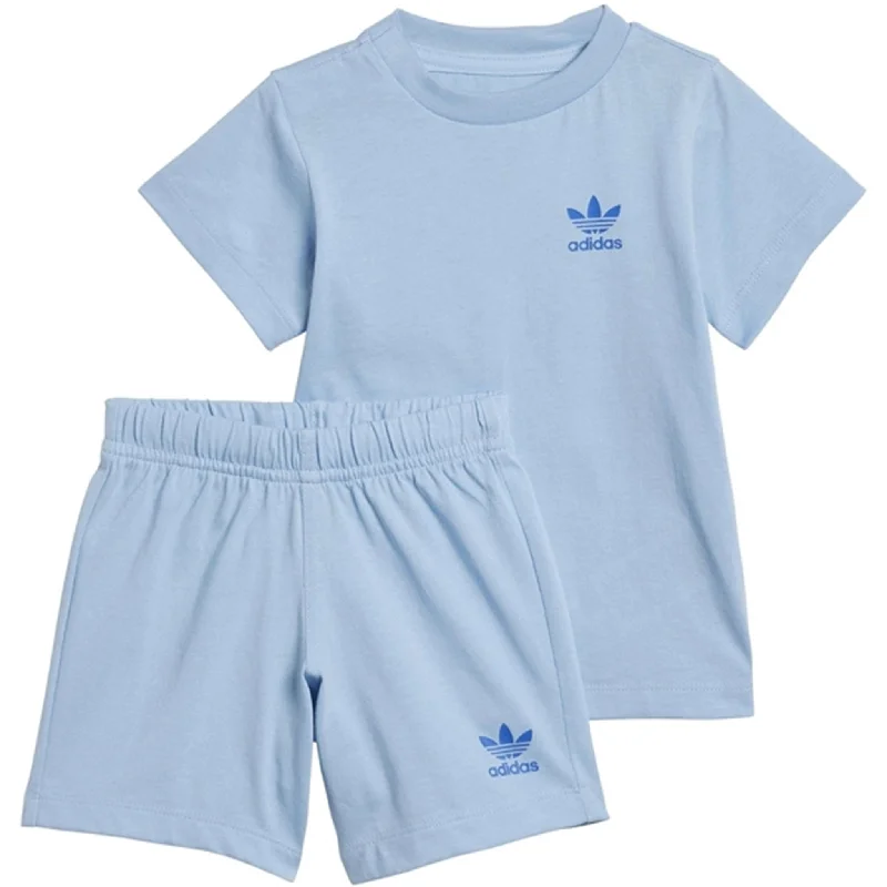 Soft shorts lightweight feel -adidas Originals Light Blue Shorts Tee Set