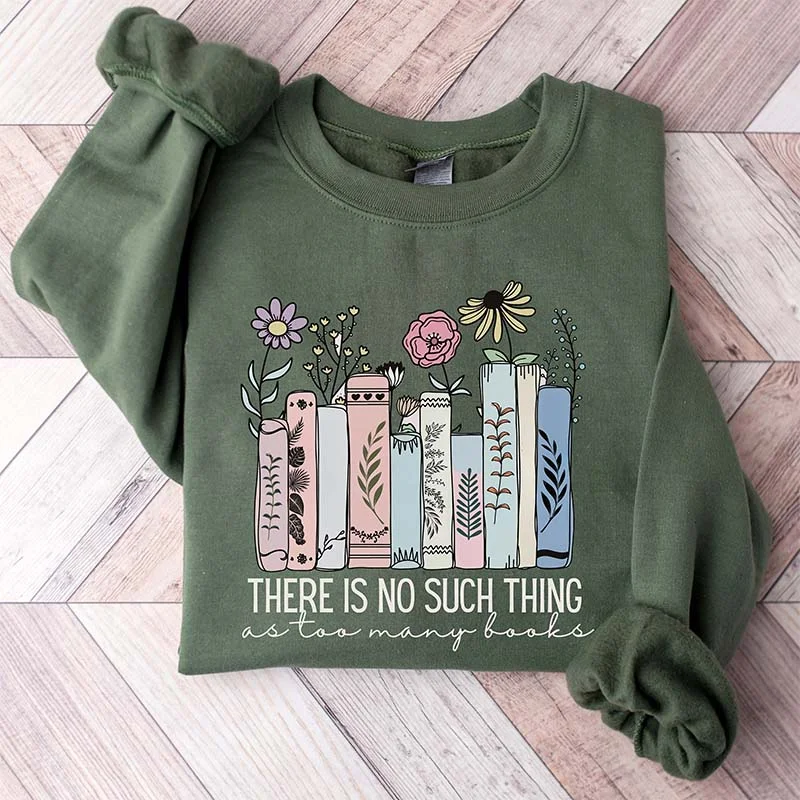 Sweatshirt with long collar -Cute Teacher Books Lover Bookworm Sweatshirt