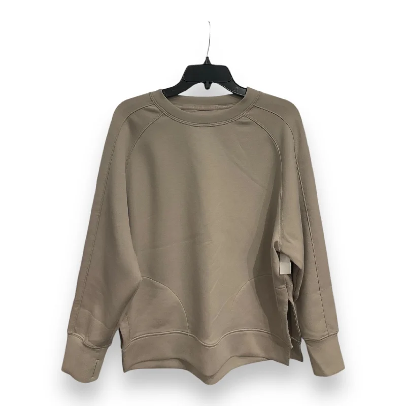 Sweatshirt for casual events -Athletic Sweatshirt Crewneck By Abercrombie And Fitch In Tan, Size: M