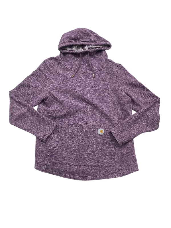 Sweatshirt for fall layering -Athletic Sweatshirt Hoodie By Carhartt In Purple, Size: L