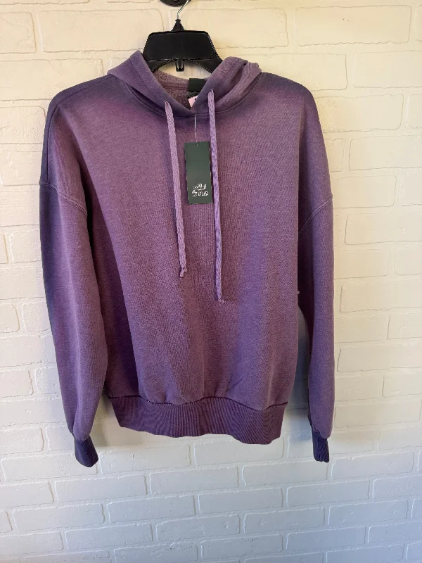 Sweatshirt for family walks -Sweatshirt Hoodie By Wild Fable In Purple, Size: S