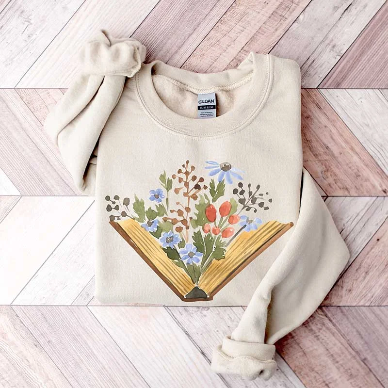 Sweatshirt for cozy events -Wildflowers Book Lovers Gift Sweatshirt