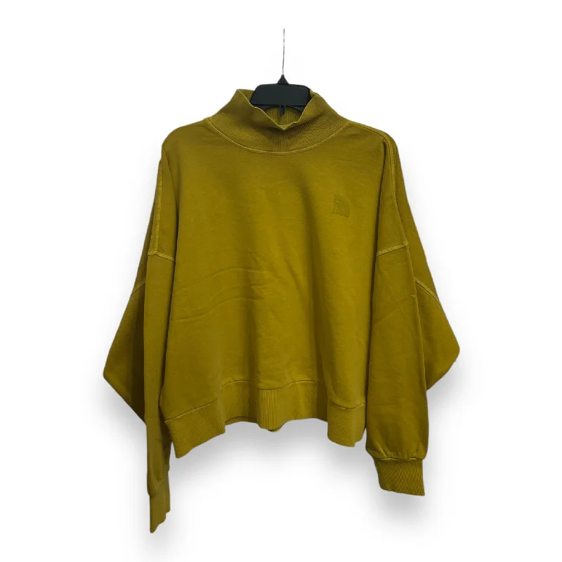 Sweatshirt with leaf hem -Athletic Sweatshirt Collar By The North Face In Chartreuse, Size: Xl