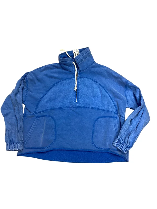 Sweatshirt with deep hem -Sweatshirt Collar By Hem & Thread In Blue, Size: S