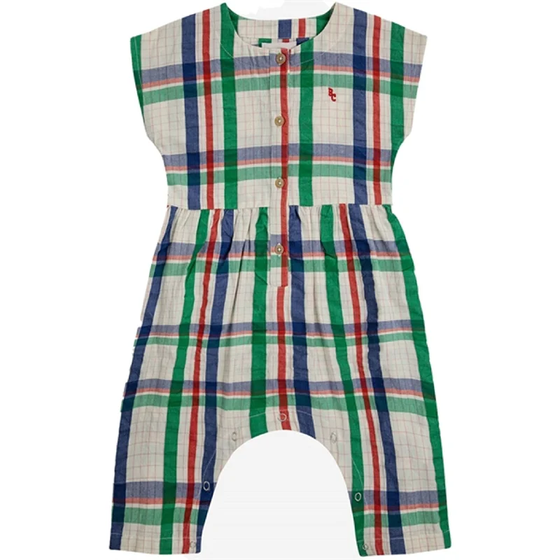 Denim cargo shorts mix -Bobo Choses Baby Madras Checks Woven Overall Short Sleeve Multicolor