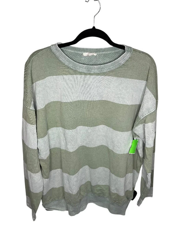 Sweatshirt with side tie -Sweatshirt Crewneck By Easel In Green, Size: M