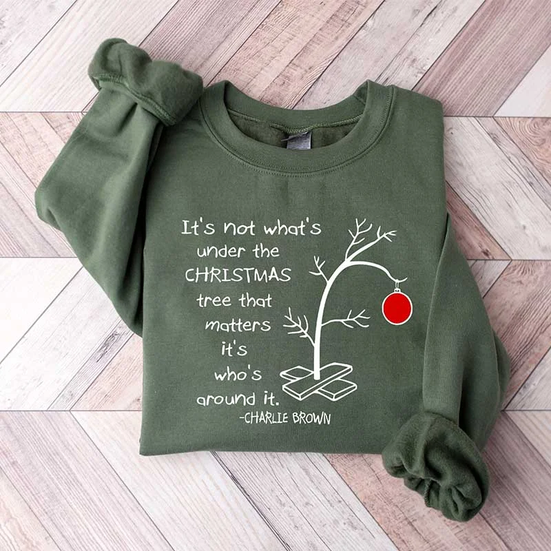 Sweatshirt with plaid design -It's Not What's Under The Tree That Matters Sweatshirt