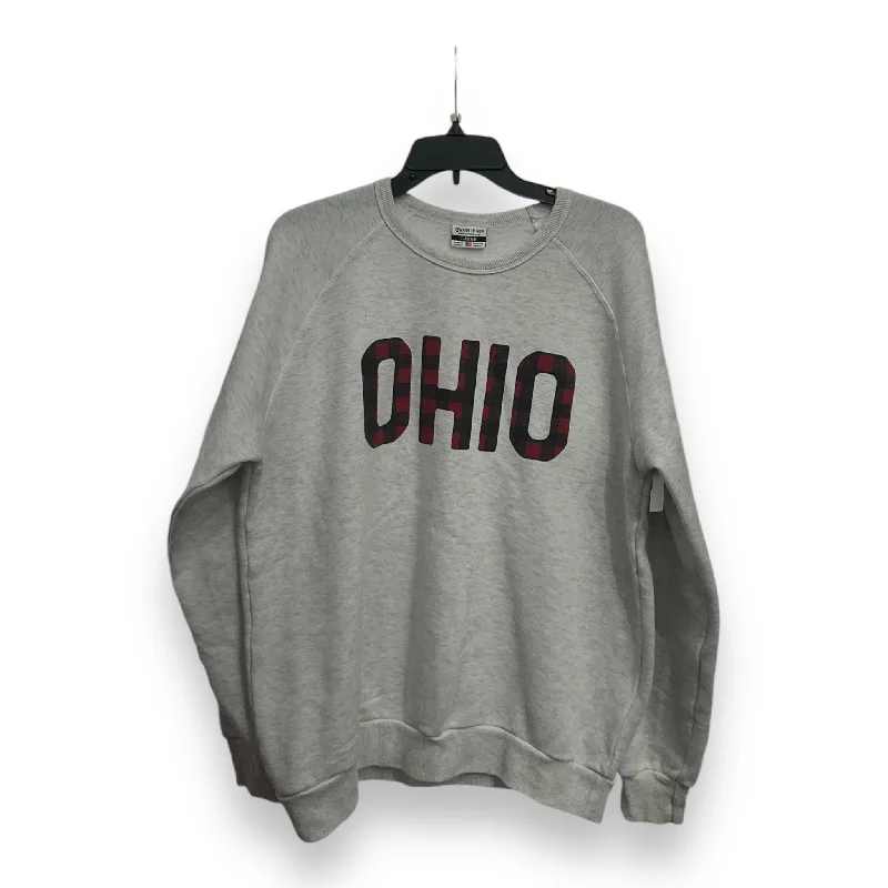 Sweatshirt with swirl cuffs -Sweatshirt Crewneck By Clothes Mentor In Grey, Size: L