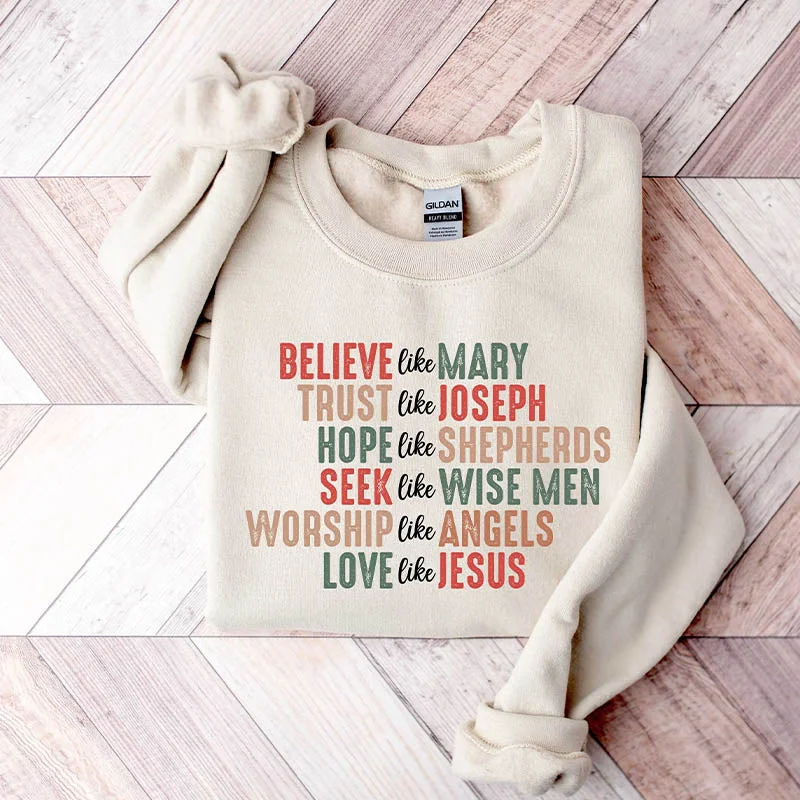 Sweatshirt for family walks -Faith Christmas Sweatshirt