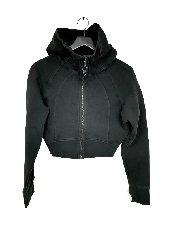 Sweatshirt with wave sleeves -Athletic Sweatshirt Hoodie By Lululemon In Black, Size: Xs