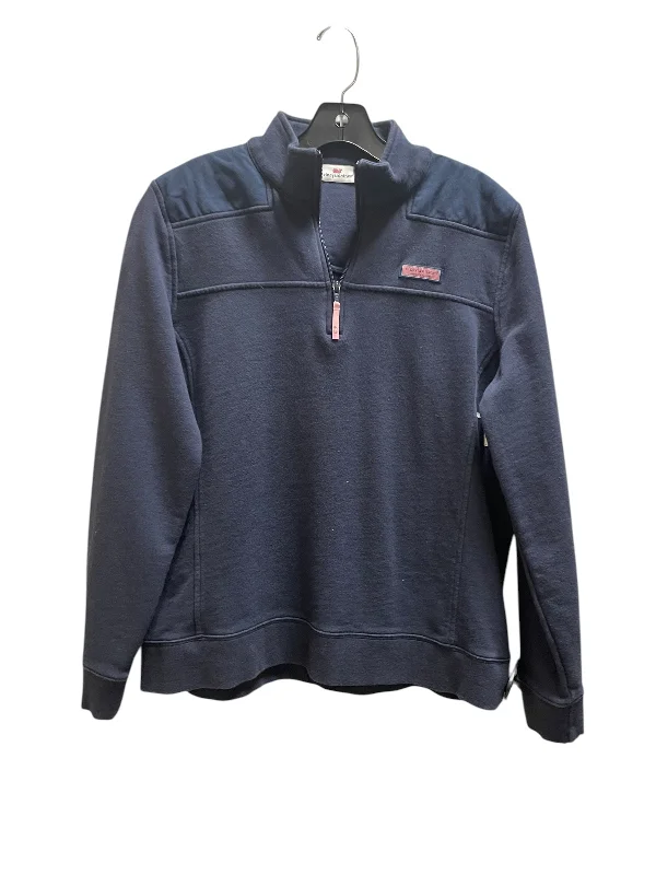 Sweatshirt for beach walks -Sweatshirt Collar By Vineyard Vines In Blue, Size: S