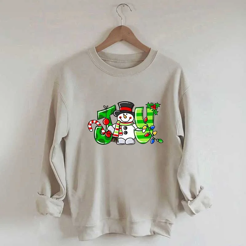 Sweatshirt for cozy walks -Christmas Snowman  Lights Sweatshirt