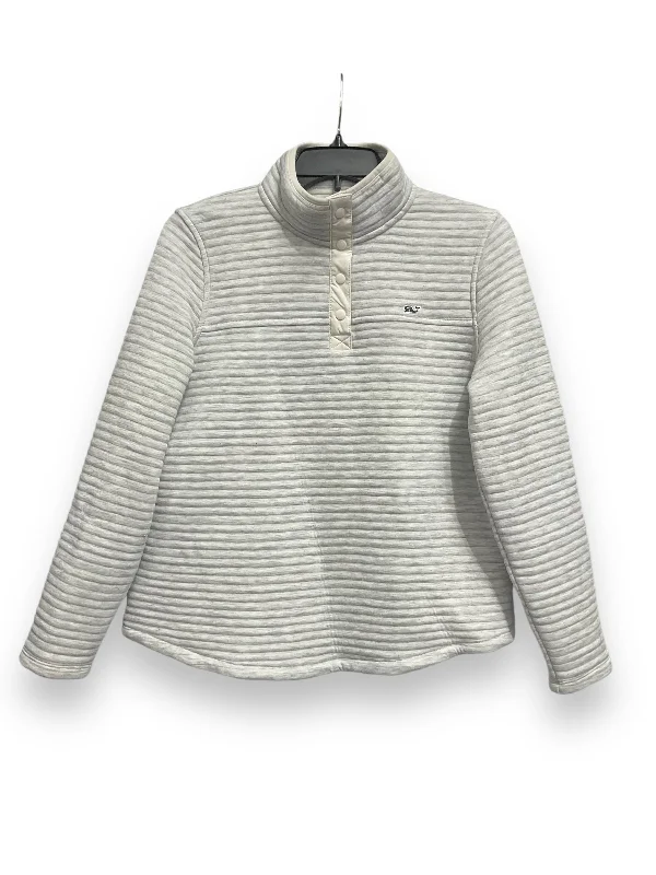 Sweatshirt with short cuffs -Sweatshirt Collar By Vineyard Vines In Grey, Size: S