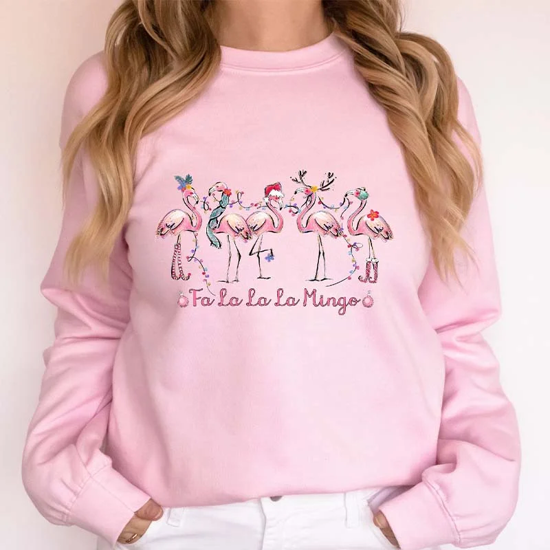 Sweatshirt with short hem -Fa La La La Mingo Christmas Sweatshirt